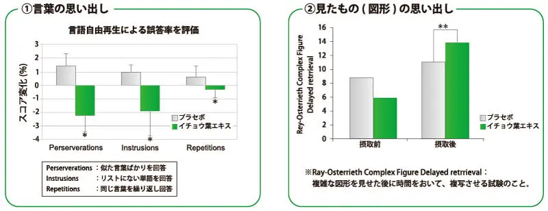 記憶力の改善効果（臨床試験）